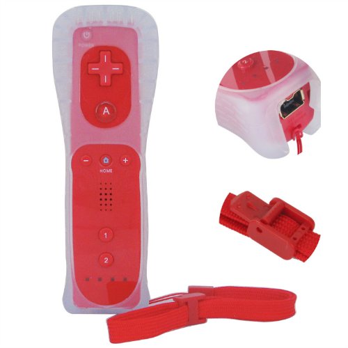 eForBuddy Remote Controller with Silicone Skin Case for Nintendo Wii, Red