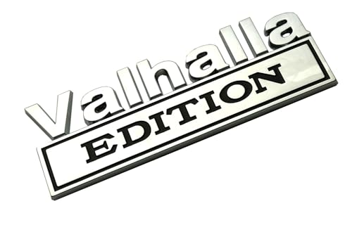 Image of 2pcs 7 inch Vikings Valhalla Edition Auto Emblems Truck Badge 3D Car Bumper Sticker Valhalla Edition Badges Decals Replacement Universal SUV Side Rear Trunk Door Viking Seasons (2, Chrome Black)