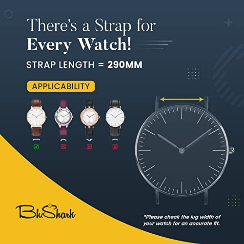 Blushark - Alphashark Luxury Seat Belt Nylon Watch Strap - Stainless Steel Buckle Multiple Sizes Style Replacement Band Straps For Men’s, Waterproof One-Piece 20Mm Black #TOP6