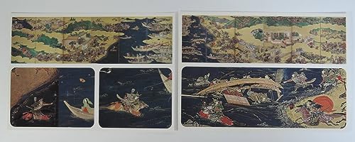絵葉書 源平合戦図屏風(左隻屋島の戦)(右隻一の谷の戦) 2枚 那須与一 義経の弓流し直実と敦盛 師盛の船 絵葉書 源平合戦図屏風(左隻屋島の戦)(右隻一の谷の戦) 2枚 那須与一 義経の弓流し直実と敦盛 師盛の船