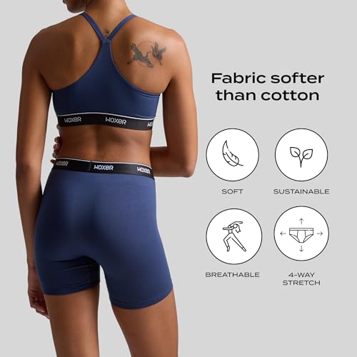 Image of Woxer Womens Baller 5 inch High Waisted Boy Shorts Underwear - Seamless Boxer Briefs, Boyshort Panties, No Show Women's Boxers