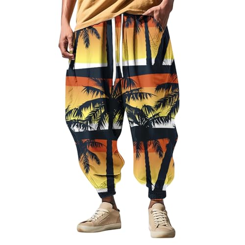 Pantalon de loisirs pour homme à jambe large et taille élastique respirant