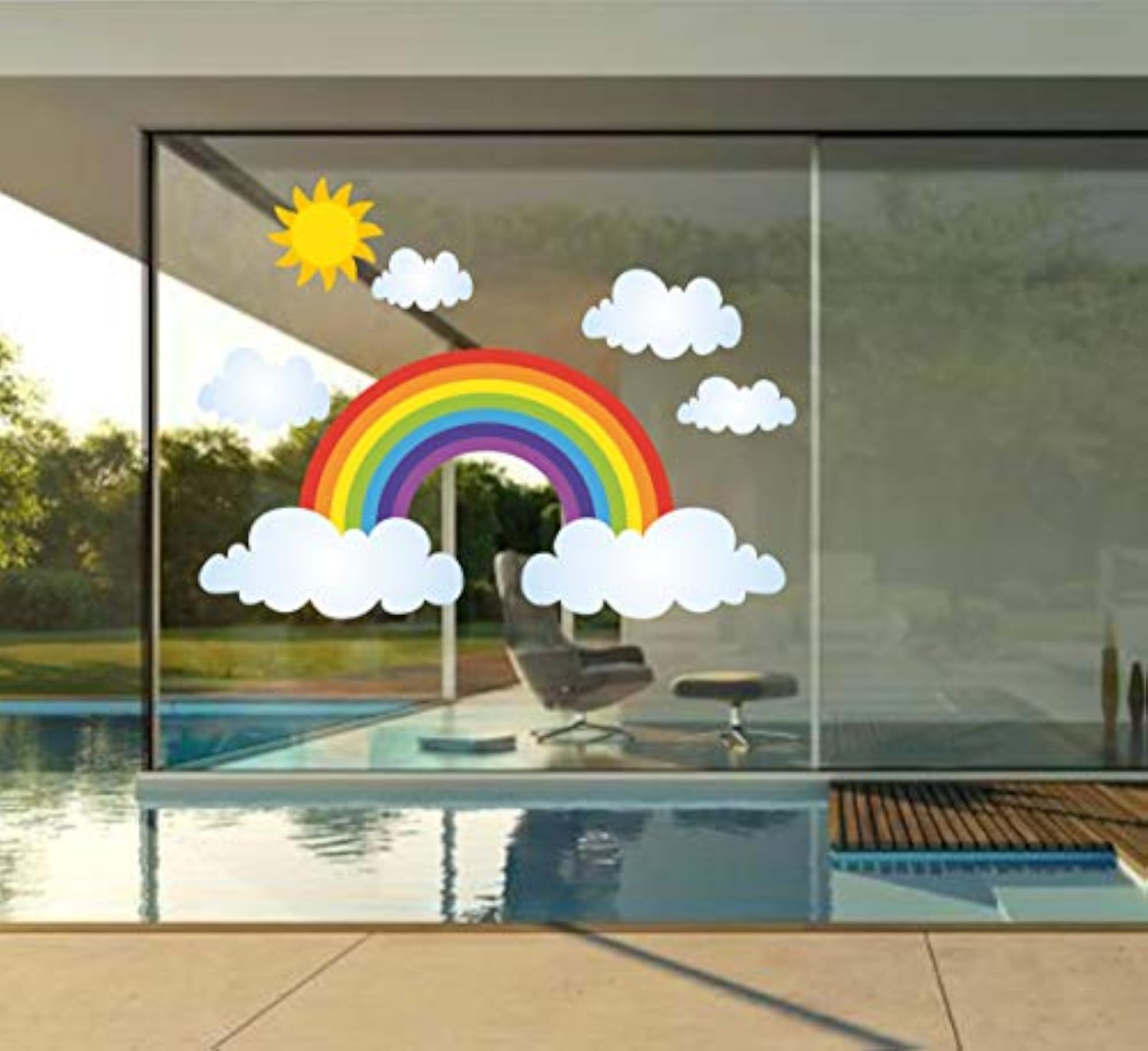 Vinyl Rainbow and Clouds Wall Sticker