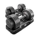 FLYBIRD Adjustable Dumbbell Set of 2, 5-IN-1 Fast Adjustable Weights Dumbbell Set for Home Gym Exercise & Fitness, Fast Change Weights with Anti-Slip Handle, Multiweight Options for Full Body Workout Suitable Men/Women(55LBx2)