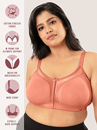 Image of NYKD NYB101 Cotton Non Padded Non Wired Full Coverage Everyday Bra M-Frame Bounce Control (Plus