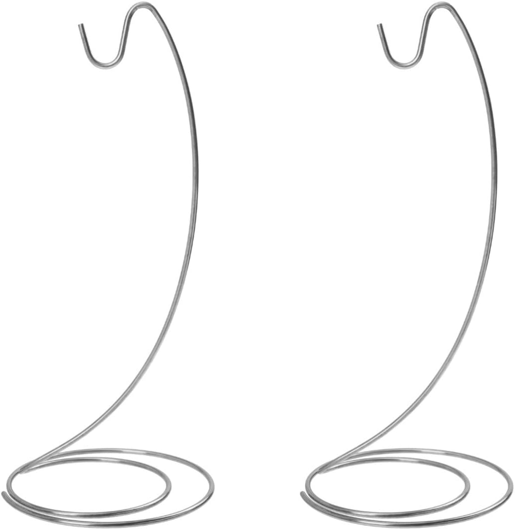 DOITOOL 2pcs Iron Hanging Planter Stand for Indoor and Outdoor Decor Elegant Tone Air Plant Holder Lantern Display and Ornament Rack for Home and Garden Use