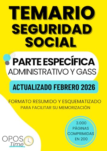 OPOSTIME. TEMARIO ESPECÍFICO SEGURIDAD SOCIAL: Formato resumido y esquematizado para facilitar su memorización (PREPARACIÓN OPOSICIONES SEGURIDAD SOCIAL)