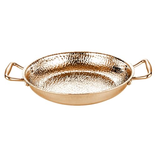 Poêle à paella 30 cm rose antiadhésive avec deux poignées pour cuisine maison
