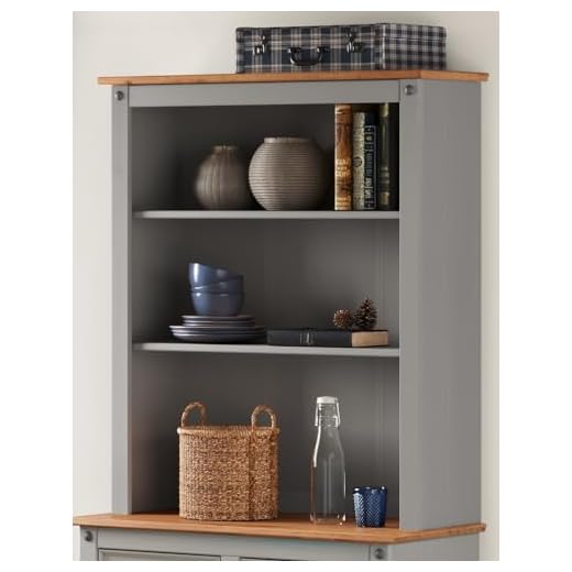 Corona Buffet Welsh Dresser Top Small Grey Wax