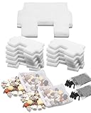 Tofcbye 14 Pcs Pond Filter Media Fit for Pond BOSS Waterfall Spillway, Includes 12 Koi Pond Filter Pad Fine & 2 Pack Ceramic Rings