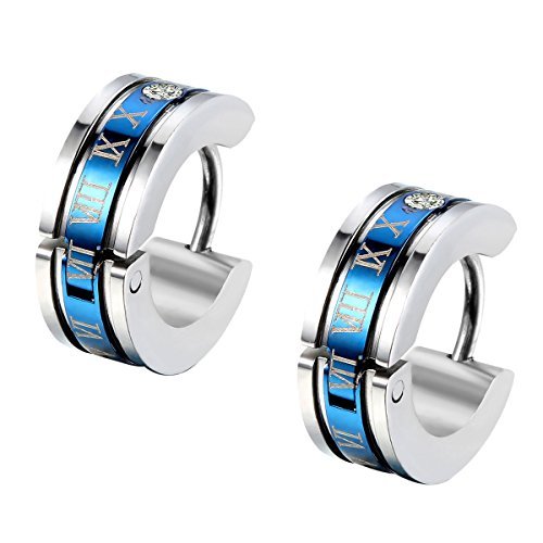 Western Style 316L Stainless Steel Hoop Stud Earrings for Men and Women