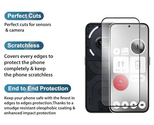 Image of HD Tempered Glass Screen Protector Compatible For Nothing Phone 2A With Edge To Edge Coverage And Easy Installation Kit