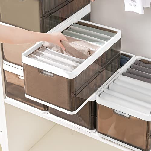 Montex 2 Pack Wardrobe Clothes Organizer Acrylic Stackable Cloth Storage Organizer 9 Grids Pull Out Drawer #TOP5