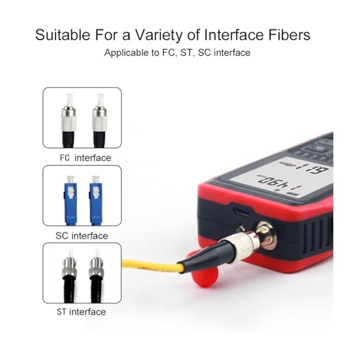 Medidor de potencia óptica portátil con localizador visual de fallos y conector universal 4