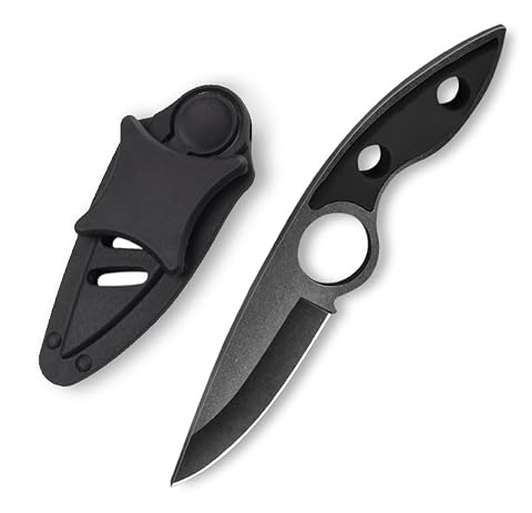 Omesio, Mały nóż myśliwski mały nóż do paska z solidną pochwą – mini nóż EDC, prezenty dla wędkarzy i miłośników sportów outdoorowych.
