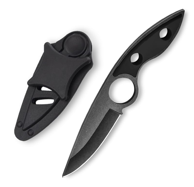 Omesio Gürtelmesser Outdoor, Kleines Jagdmesser mit stabiler Scheide - mini EDC Messer, Geschenke...