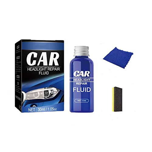 2023 New Car Headlight Restoration Set Fluid Repair Kit,Plastic Light Polish Cleaner Fast,Car Headlamp Cleaner Headlight Polish Remove Oxidation (30ml)