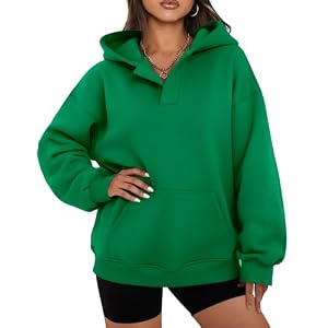 onlypuff Women Essential Hoodies Pullover Sweatshirt Long Sleeve Kangaroo Pocket Fleece Basic Sweater