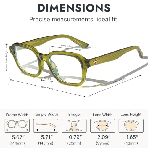 Image of VISOONE Oversized Cute Chunky Square Computer Glasses for Women Men BENNETT | Blocking 99% Blue Light Anti Glare TR90 Lightweight Clear Lenses Eyeglasses Frame UV400 Protection Non-Prescription
