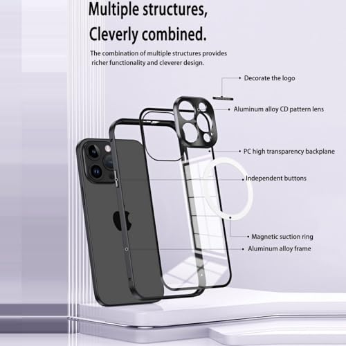 Étui en acrylique transparent iPhone 14 Plus coque verre d'objectif