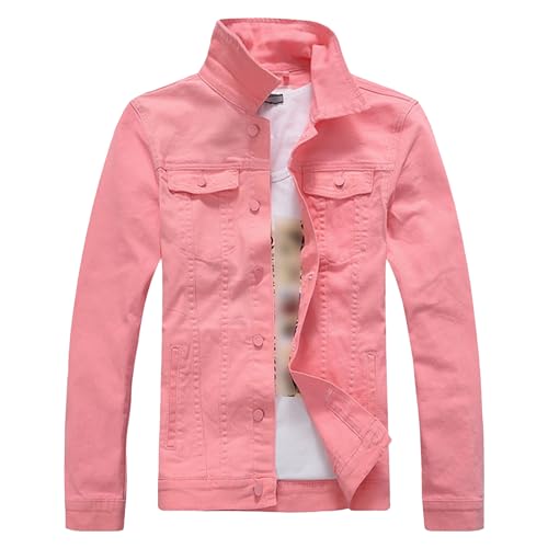 Long Sleeve Button Jeans Coat for Men Casual Hip Hop Trucker Jackets Loose Fit Fashion Denim Jacket