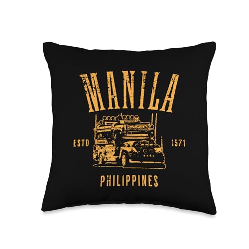 Manila Philippines Estd 1571 Distressed Throw Pillow