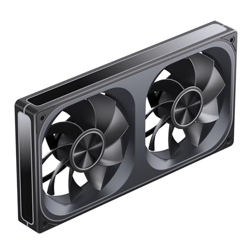 Image of JONSBO ZA-240BR (Reverse) PC Case Fan,All(2)-in-One,Single Frame Unit with 2x120mm 3Pin ARGB Fans,PWM, Reverse Blade Silent with 4-Sides Infinity Mirror Fan,Aluminum Nameplate,28mm Thick Black