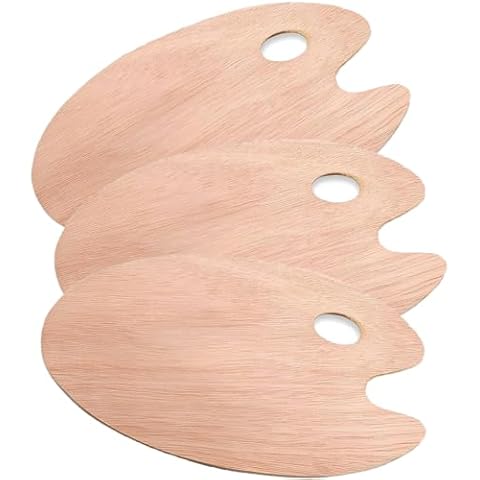 8" X 12" Lagre Wooden Paint Palette Acrylic Paint Palette with Thumb Hole Clear Paint Pallet, Easy Clean Non-Stick Artist Pallet for Oil Watercolor Craft DIY Art Painting Palette(3 Pack) Cover