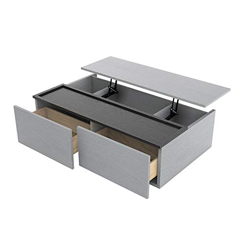 NG Decor Modern Lift Top Wood Storage Coffee Table Grey and Black