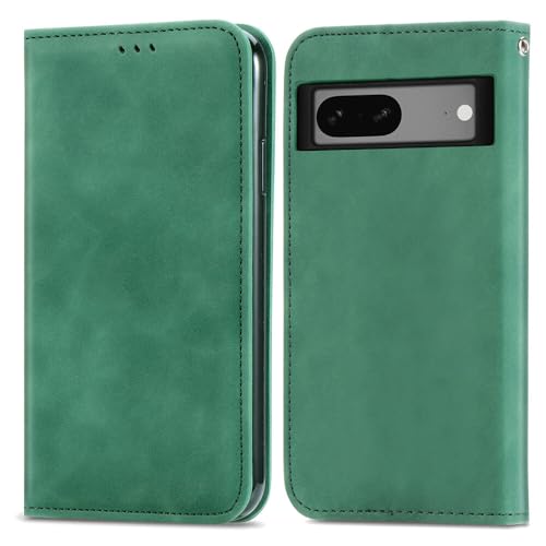 Étui Google Pixel 9 Pro XL vert avec portefeuille en cuir et rabat magnétique
