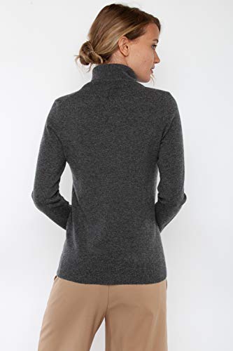 Image of JENNIE LIU Women's 100% Pure Cashmere Long Sleeve Pullover Turtleneck Sweater