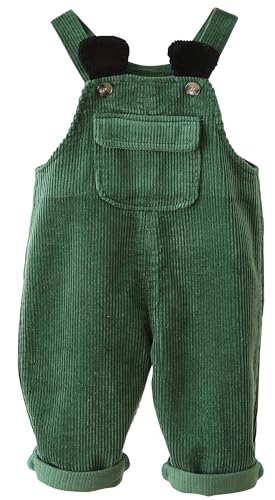 SEAUR Baby Boy Girl Corduroy Bib Overalls Cotton Button Suspender Overalls Plain Romper Loose Jumpsuit