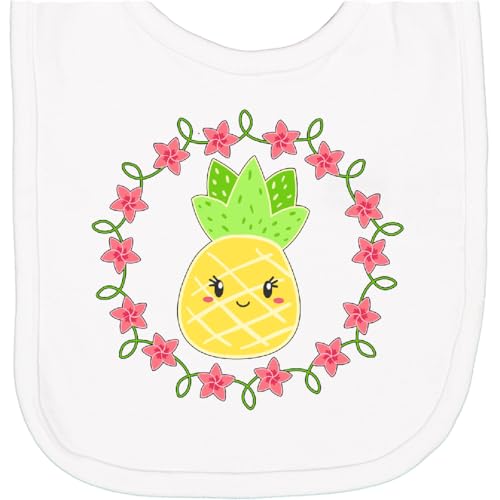 inktastic Cute Summer Pineapple with Flowers Newborn Bib