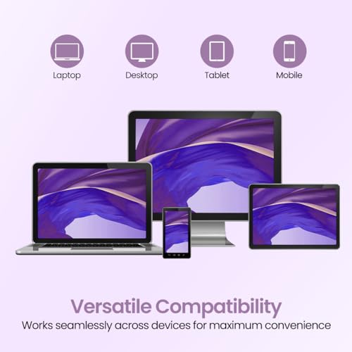 Image of Portronics Bubble Square Wireless Keyboard with Bluetooth + 2.4 GHz USB Receiver (Dual Connectivity), Pair 3 Devices Max, Multimedia Hotkeys, for Laptop, PC, Smartphone, Tablet (Purple)