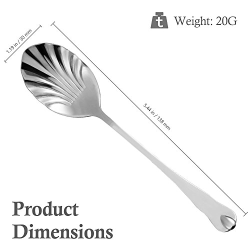 Trusber Stainless Steel Teaspoons, Vintage Shell Shape Stir Spoons For Coffee, Espresso, Cappuccino, Desserts, Sugar, Demitasse, Afternoon Tea, Kitchen And Bar, Small, Silver (Pack Of 6) #TOP2