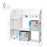 SONGMICS Toy and Book Organizer for Kids, Kids Bookshelf and Toy Storage, Storage Organizer with 2 Storage Boxes, for Playroom, Children's Room, Living Room, Cloud White with Motif GKR42WT - Image 7