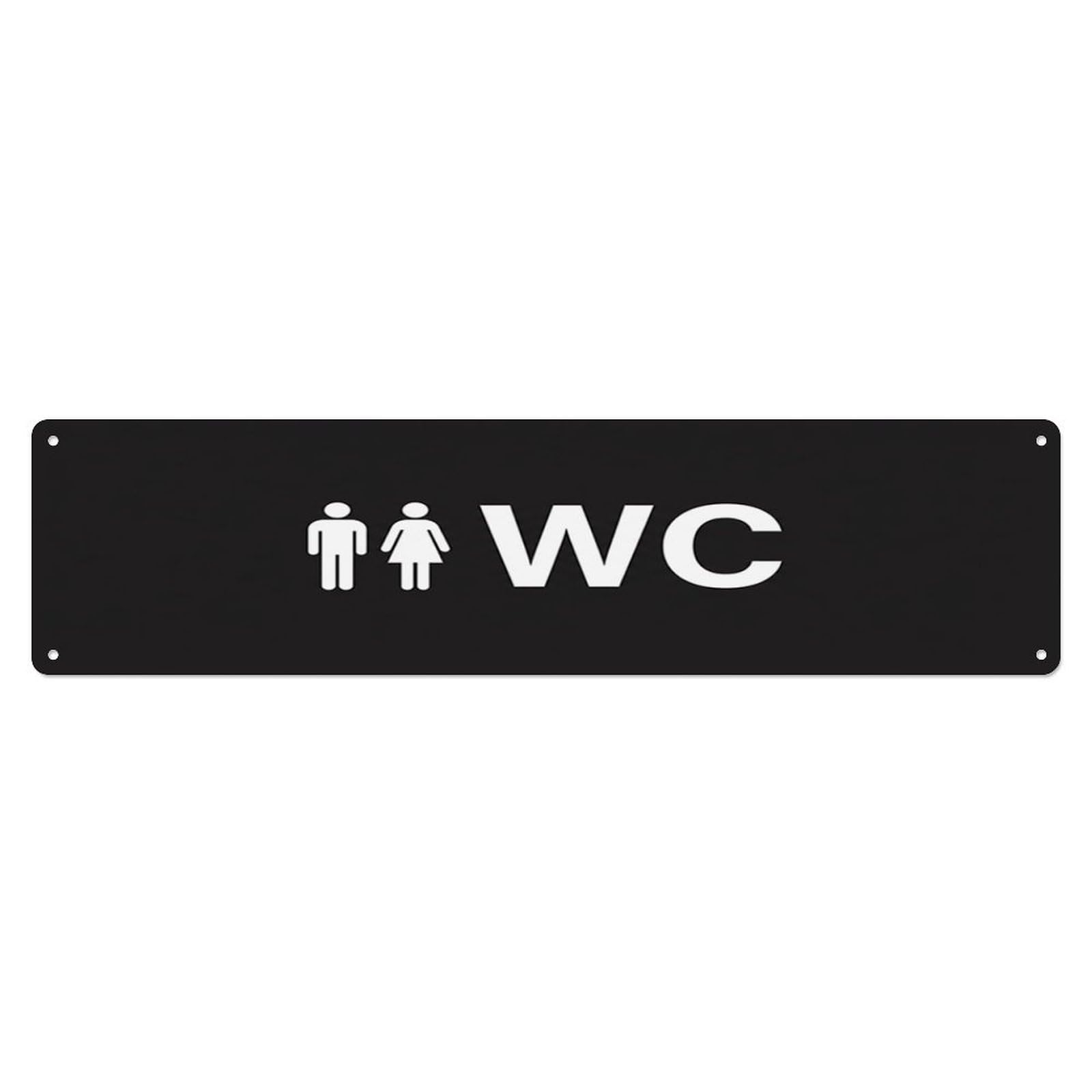 Modern Bold Office Restroom Toilet(WC) Door Metal Tin Skinny Sign Plaque Wall Decor for Cafe, Club Bar, Office, Home Garden Metal Poster 4x16Inch