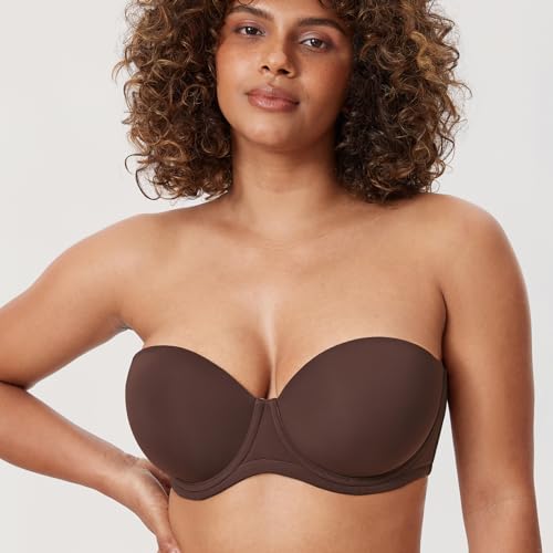 Image of DELIMIRA Women's Underwire Contour Multiway Full Coverage Strapless Bra Plus Size