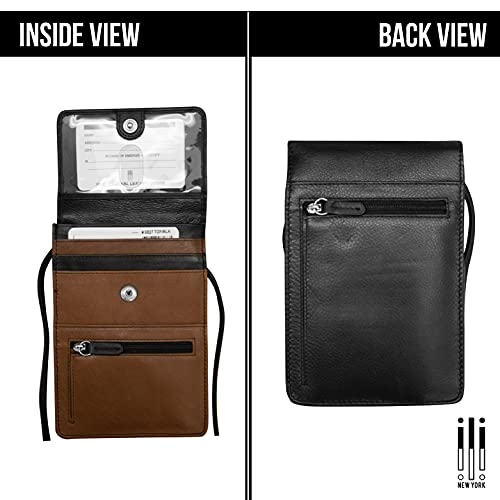 ili New York 6827 Genuine Leather Crossbody Organizer with RFID Blocking Lining3