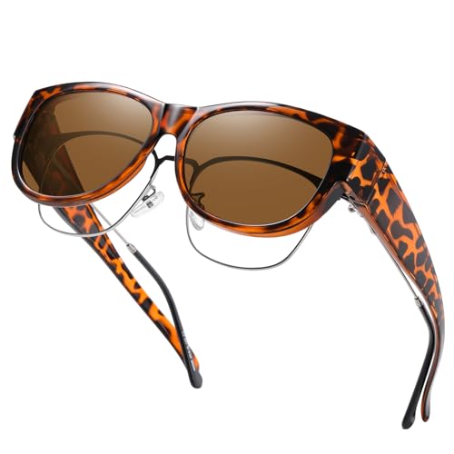 Image of GEGURI Polarized Sunglasses Fit Over Glasses for Men Women, Oversized Square Sun Glasses UV400 Protection Shades