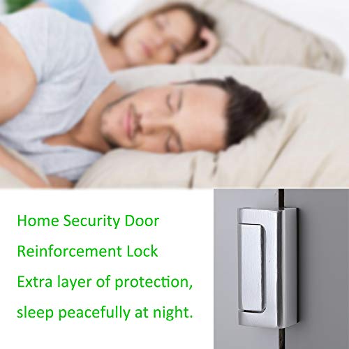 Home Security Door Lock, 2 Pack Child Proof Door Reinforcement Lock With Screws For Inward Swinging Door, Double Safety Security Protection For Your Home #TOP4