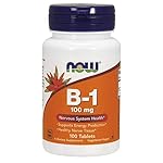 NOW Foods Vitamin B-1 (Thiamine) 100mg, 100 Tablets (Pack of 2)