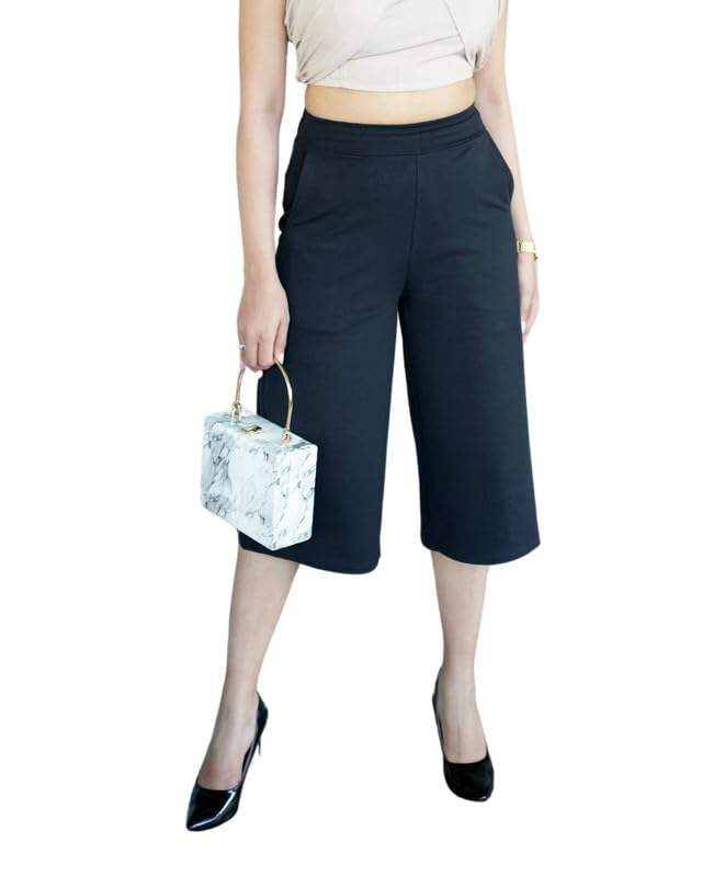 Mlada Women's Regular High Rise Calf Length Culotte Formal Office...