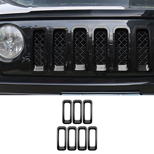 Image of 7PCS Front Grill Inserts Grille Cover Trim for Jeep Patriot 2011-2016 (Black)