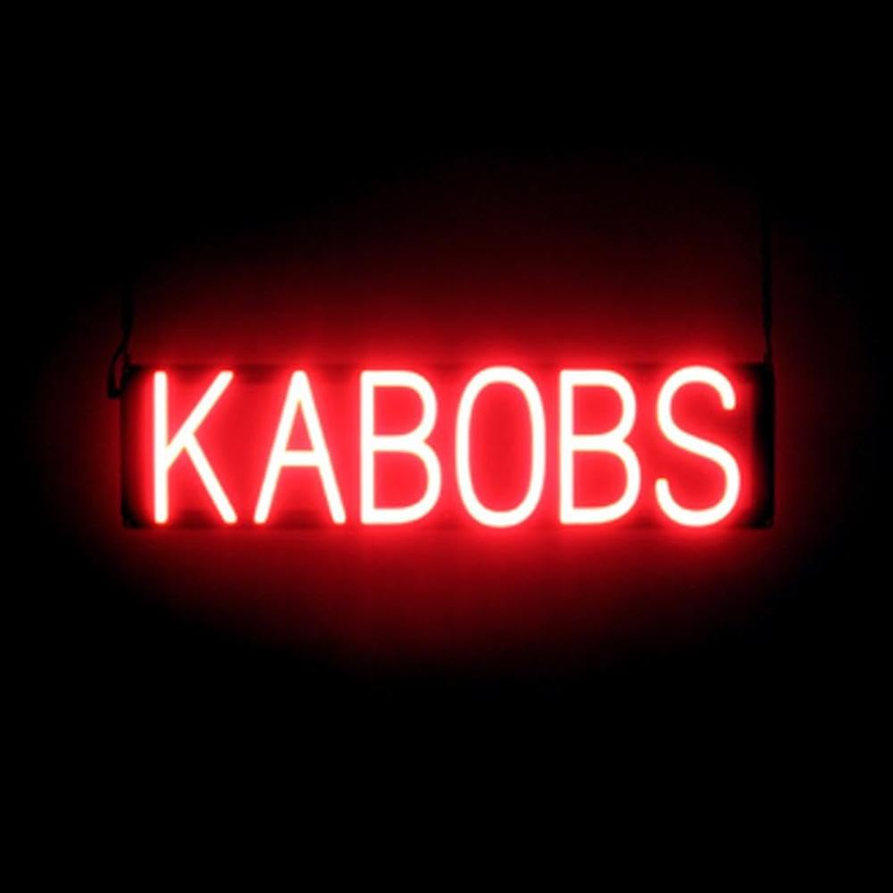 SpellBrite LED Neon KABOBS Sign for Business - Red, 25" x 6"