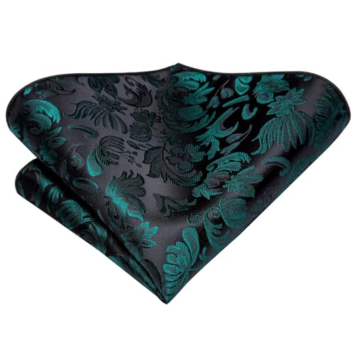 Image of Dubulle Mens Paisley Striped Tie Woven Necktie for Men and Handkerchief Cufflinks Set Wedding Formal Business