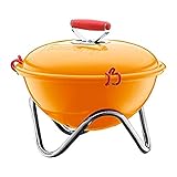 Bodum Fyrkat 13.4-Inch Portable Charcoal Grill, Orange