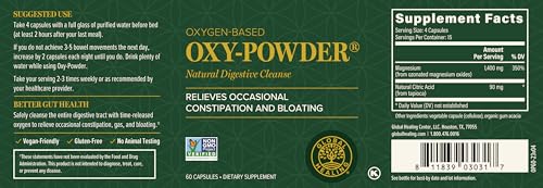 Global Healing Oxy-Powder Colon Cleanse & Detox Cleanse, Constipation Relief for Adults, Bloating Relief for Women & Men (60 Capsules) - Image 3