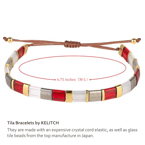 Image of KELITCH Colorful Tila Beaded Bracelets Women Strand Friendship Bracelet Handmade New Link Cuff Bracelets