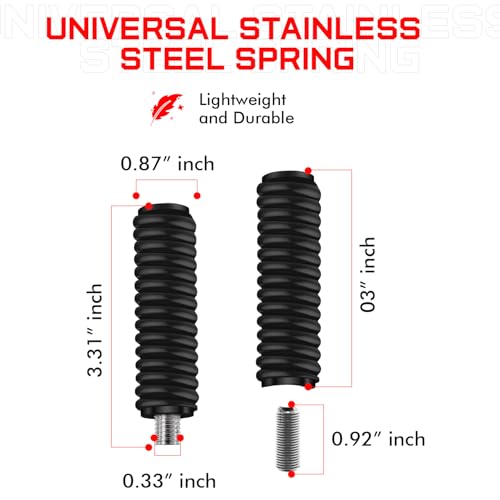 Image of SS-3H Black CB Antenna Spring Mount, Black Heavy Duty Stainless Steel CB Spring Fit for Up to 60 inch Long Standard 3 /8 inch x 24 Threads Mobile /in-Vehicle CB Radio Antenna Mount